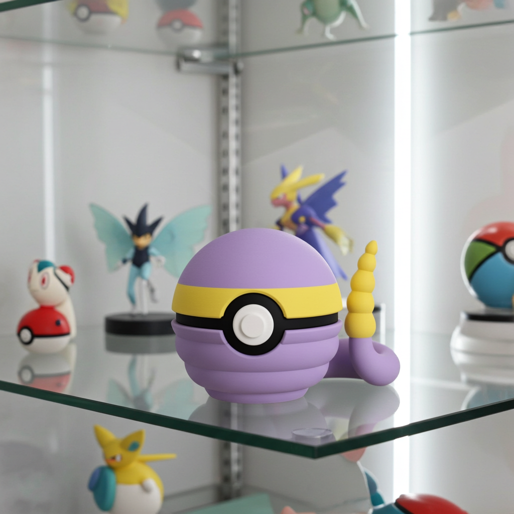 Poké Ball 3D ispirata a Ekans – Sfera decorativa da collezione (#0023)