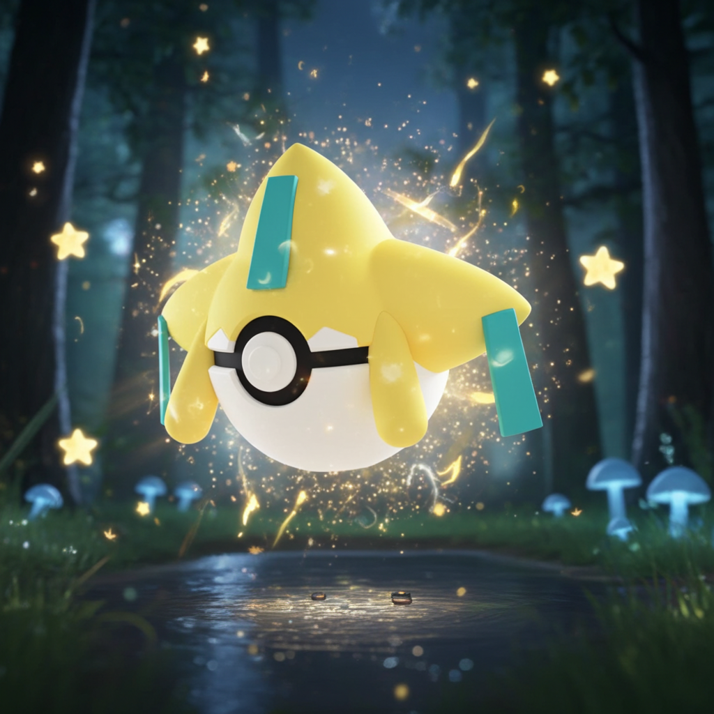 Poké Ball 3D ispirata a Jirachi – Sfera decorativa da collezione (#0385)