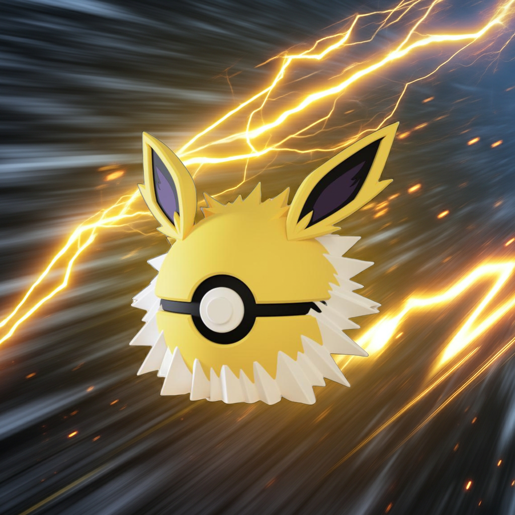 Poké Ball 3D ispirata a Jolteon – Sfera decorativa da collezione (#0135)