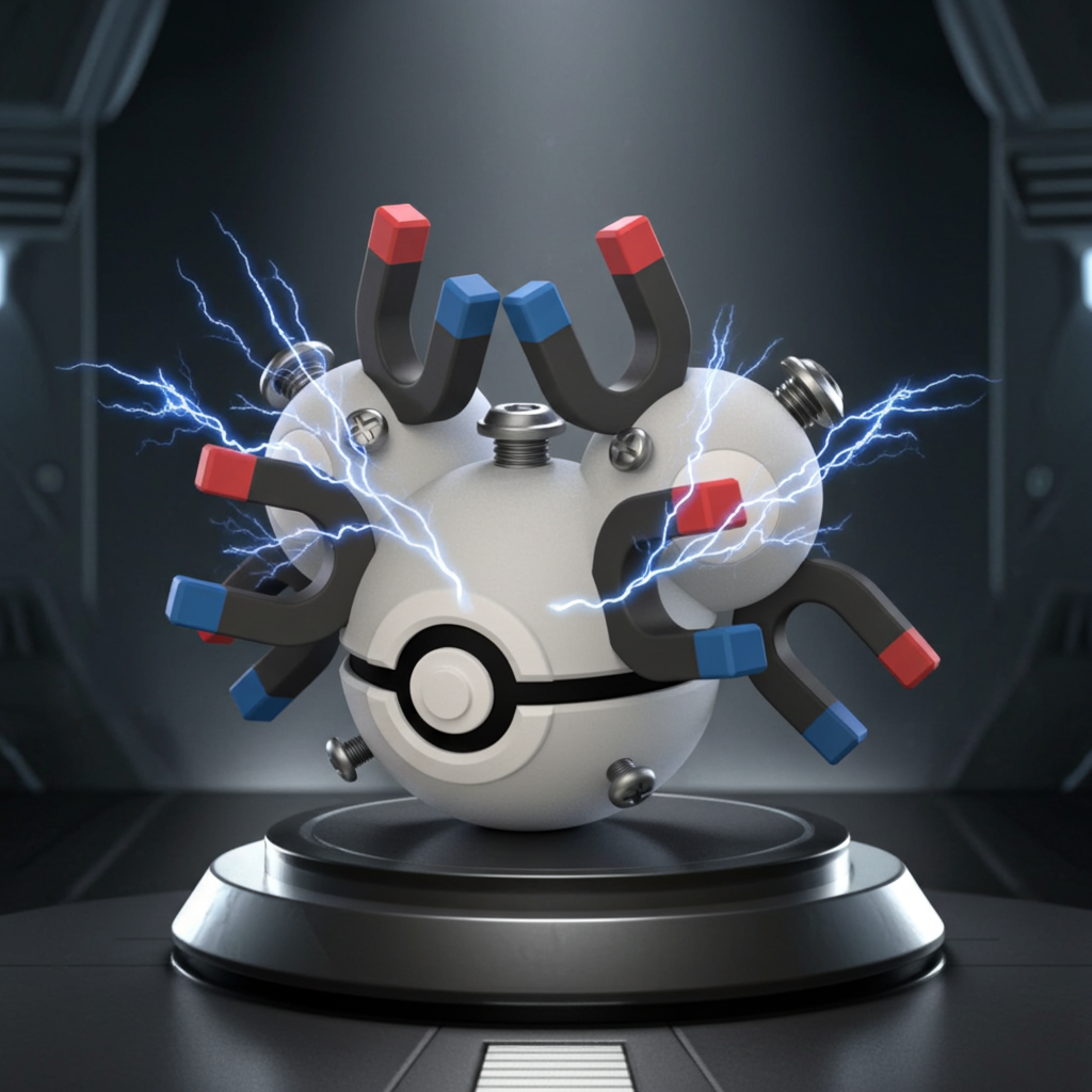 Poké Ball 3D ispirata a Magneton – Sfera decorativa da collezione (#0082)