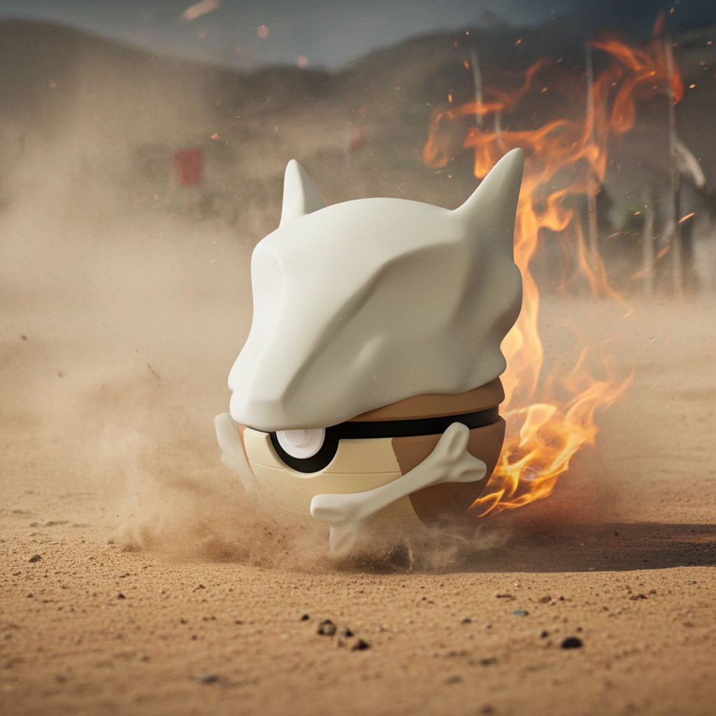 Poké Ball 3D ispirata a Marowak – Sfera decorativa da collezione (#0105)