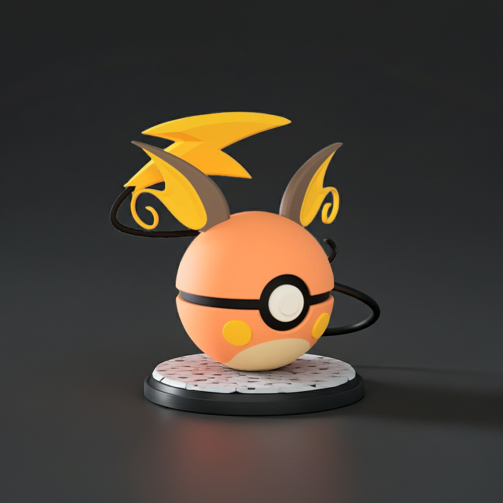 Poké Ball 3D ispirata a Raichu – Sfera decorativa da collezione (#0026)
