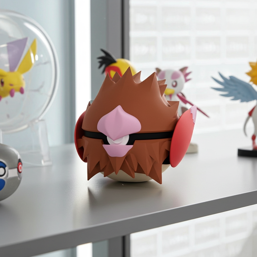 Poké Ball 3D ispirata a Spearow – Sfera decorativa da collezione (#0021)