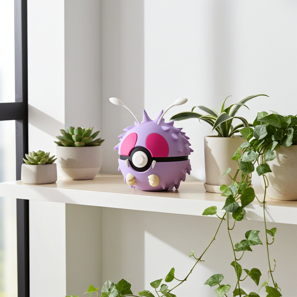 Poké Ball 3D ispirata a Venonat – Sfera decorativa da collezione (#0048)