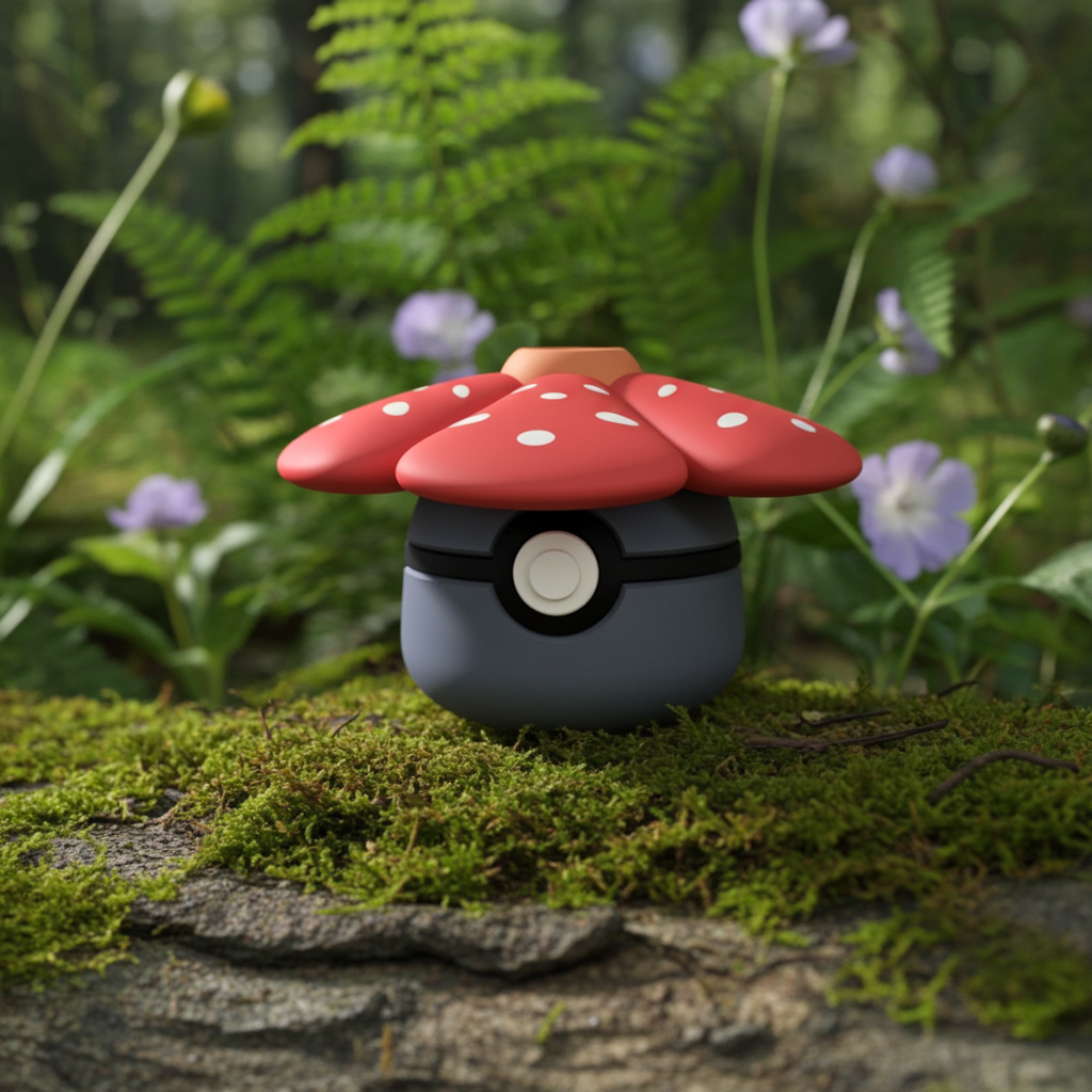 Poké Ball 3D ispirata a Vileplume – Sfera decorativa da collezione (#0045)