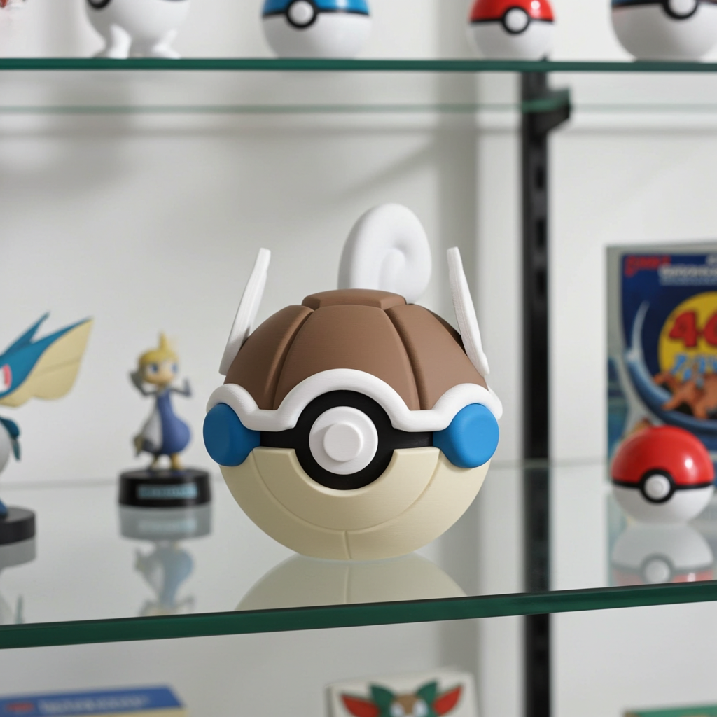 Poké Ball 3D ispirata a Wartortle – Sfera decorativa da collezione (#0008)
