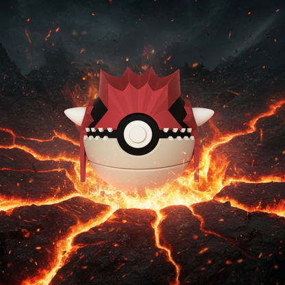 Poké Ball 3D ispirata a Groudon – Sfera decorativa da collezione (#0383)