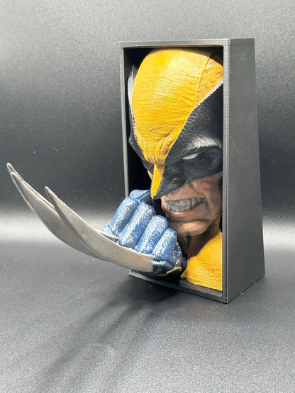 Fermalibro 3D Wolverine Dipinto a Mano