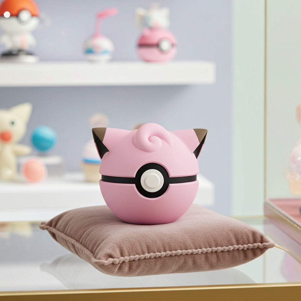 Poké Ball 3D ispirata a Clefairy – Sfera decorativa da collezione (#0035)