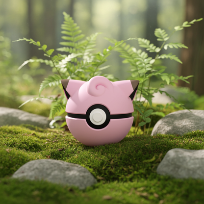 Poké Ball 3D ispirata a Clefairy – Sfera decorativa da collezione (#0035)