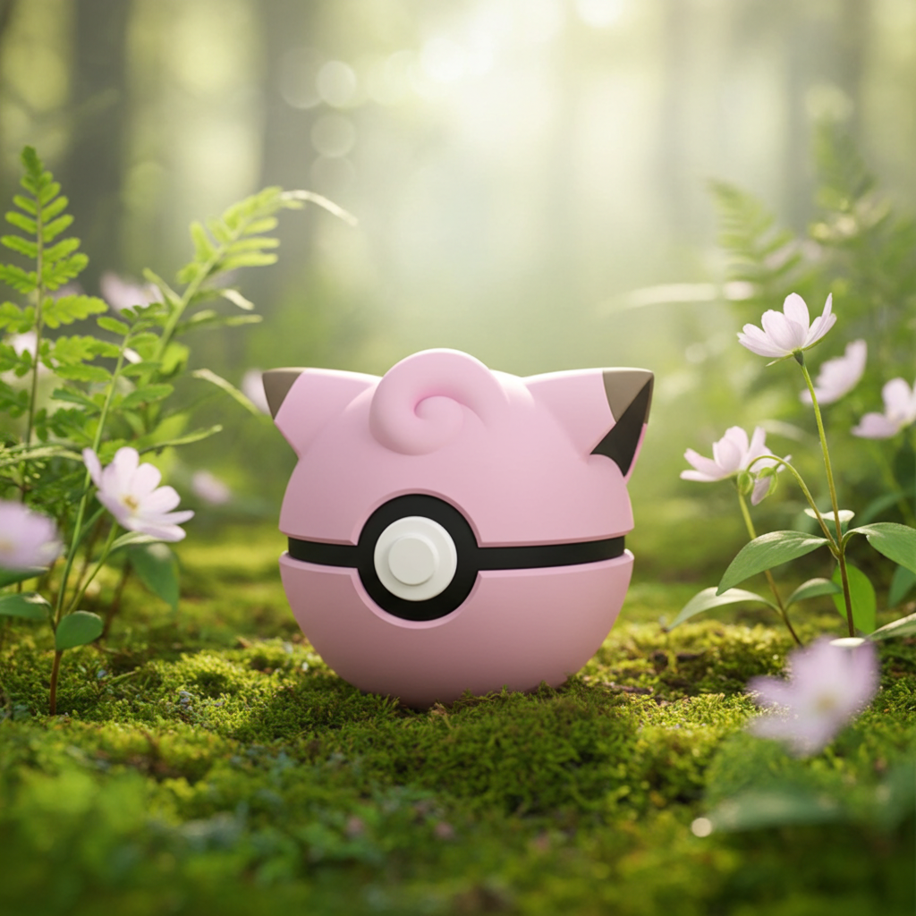 Poké Ball 3D ispirata a Clefairy – Sfera decorativa da collezione (#0035)