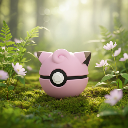 Poké Ball 3D ispirata a Clefairy – Sfera decorativa da collezione (#0035)