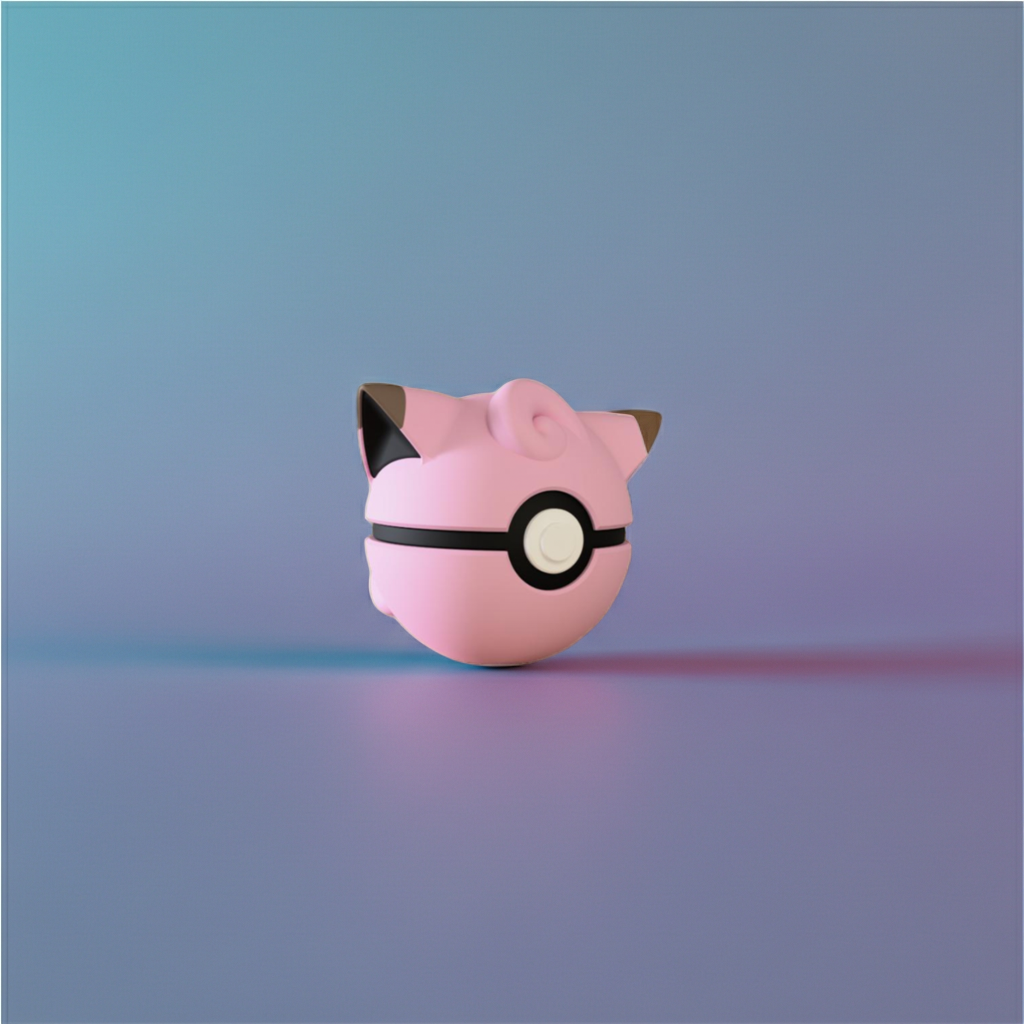 Poké Ball 3D ispirata a Clefairy – Sfera decorativa da collezione (#0035)