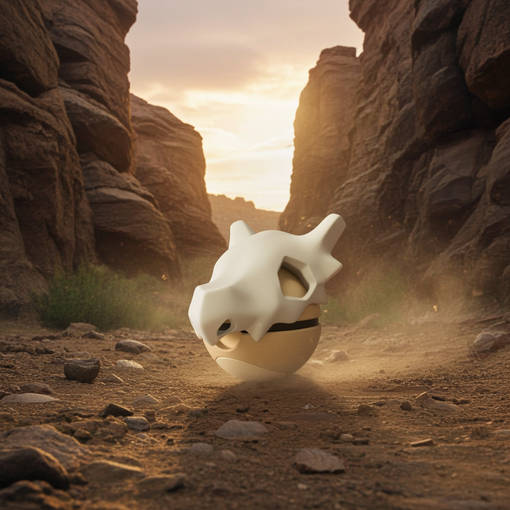 Poké Ball 3D ispirata a Cubone – Sfera decorativa da collezione (#0104)