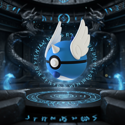 Poké Ball 3D ispirata a Dragonair – Sfera decorativa da collezione (#0148)