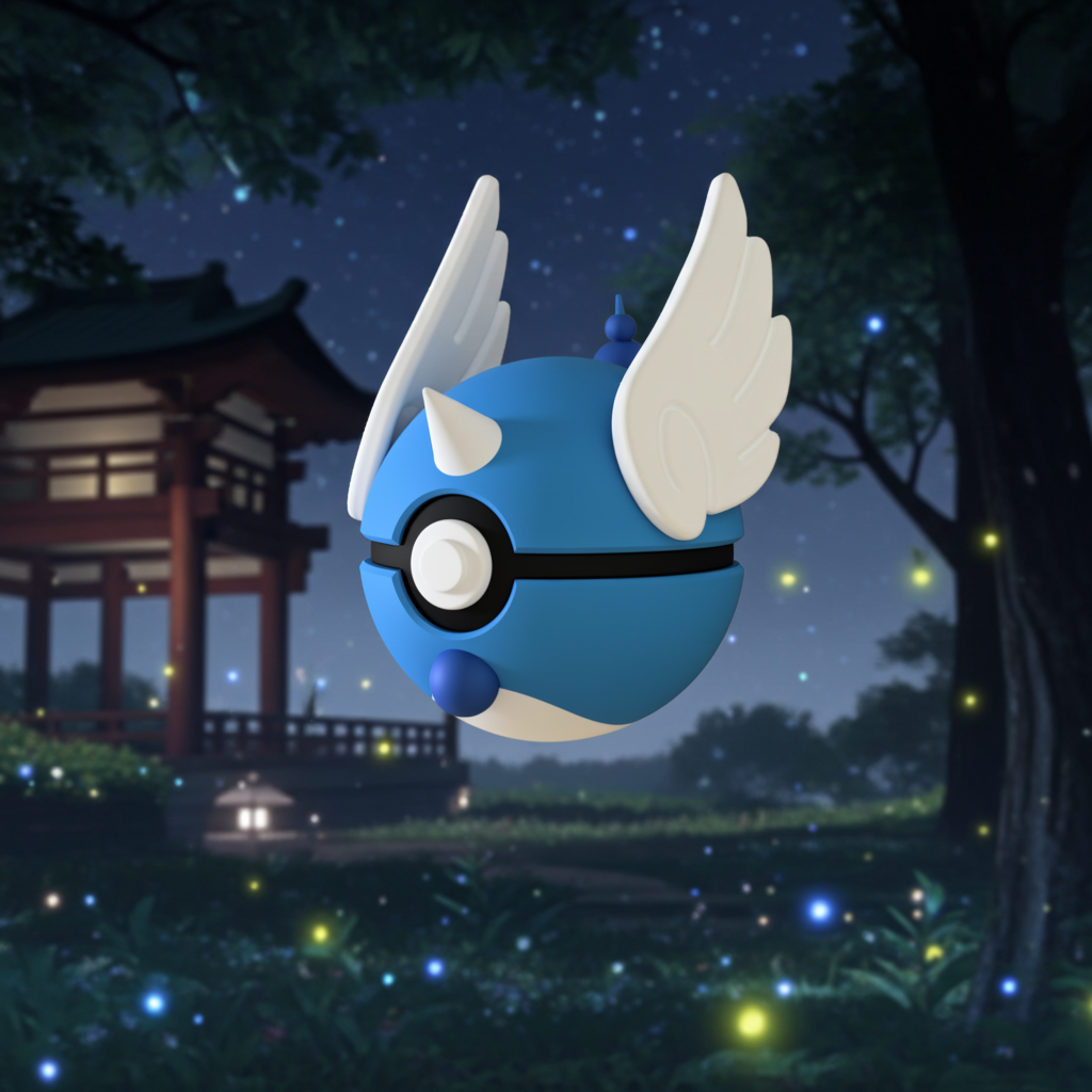 Poké Ball 3D ispirata a Dragonair – Sfera decorativa da collezione (#0148)
