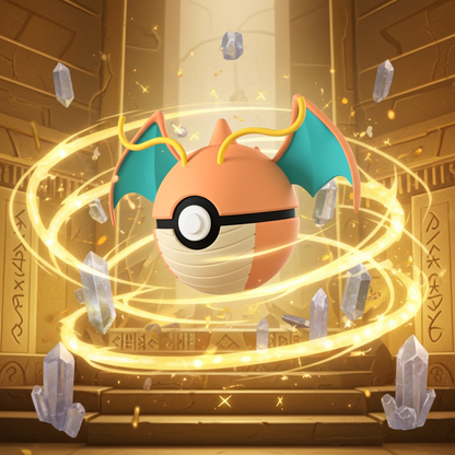 Poké Ball 3D ispirata a Dragonite – Sfera decorativa da collezione (#0149)