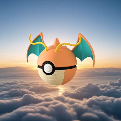 Poké Ball 3D ispirata a Dragonite – Sfera decorativa da collezione (#0149)