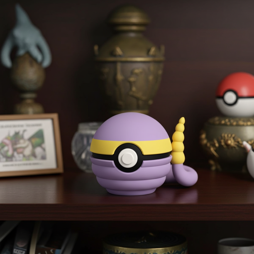 Poké Ball 3D ispirata a Ekans – Sfera decorativa da collezione (#0023)