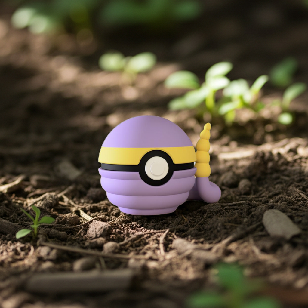Poké Ball 3D ispirata a Ekans – Sfera decorativa da collezione (#0023)