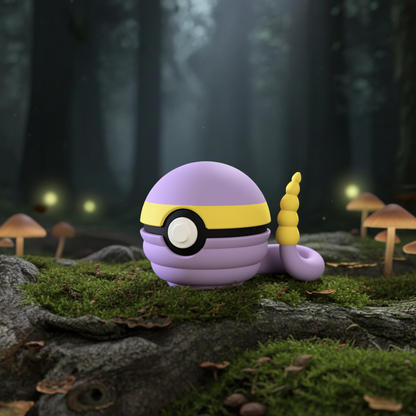 Poké Ball 3D ispirata a Ekans – Sfera decorativa da collezione (#0023)