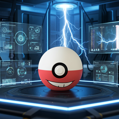 Poké Ball 3D ispirata a Electrode – Sfera decorativa da collezione (#0101)