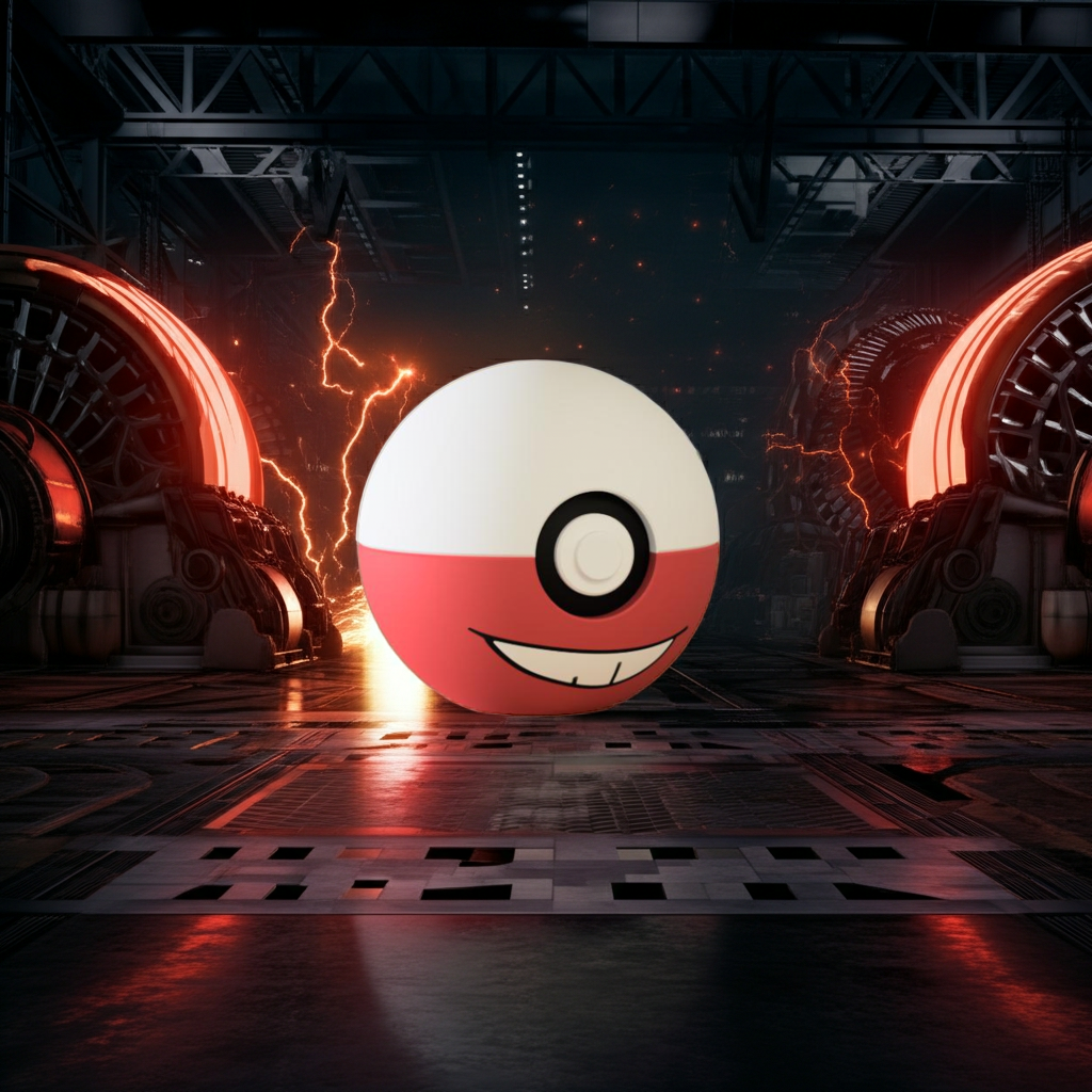 Poké Ball 3D ispirata a Electrode – Sfera decorativa da collezione (#0101)