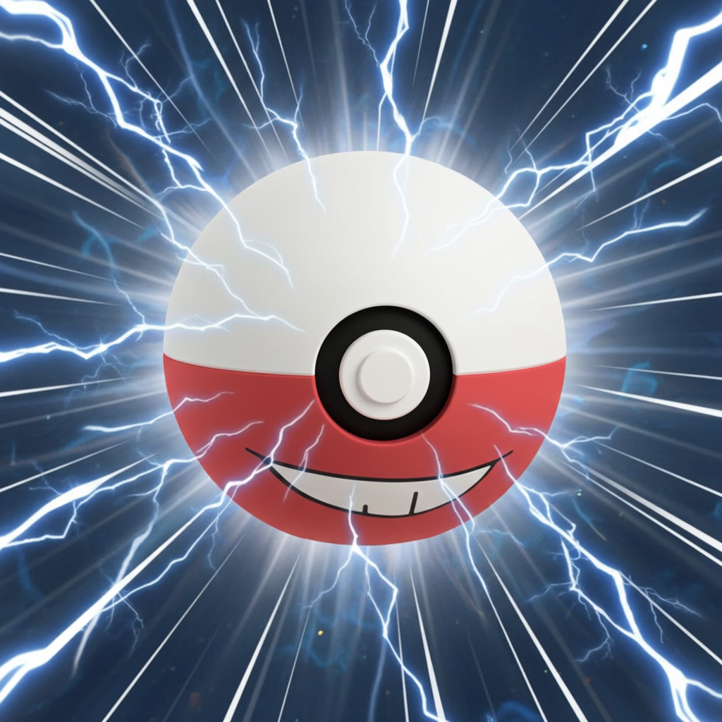 Poké Ball 3D ispirata a Electrode – Sfera decorativa da collezione (#0101)