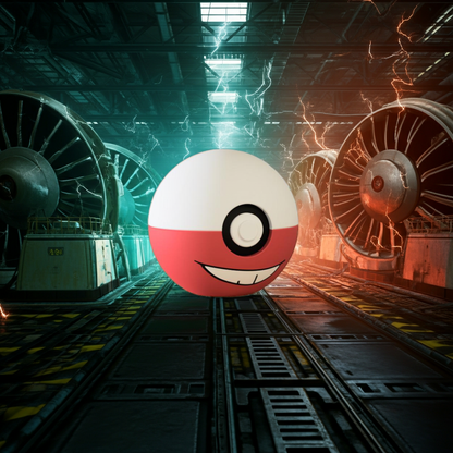 Poké Ball 3D ispirata a Electrode – Sfera decorativa da collezione (#0101)