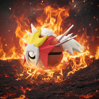 Poké Ball 3D ispirata a Entei – Sfera decorativa da collezione (#0244)