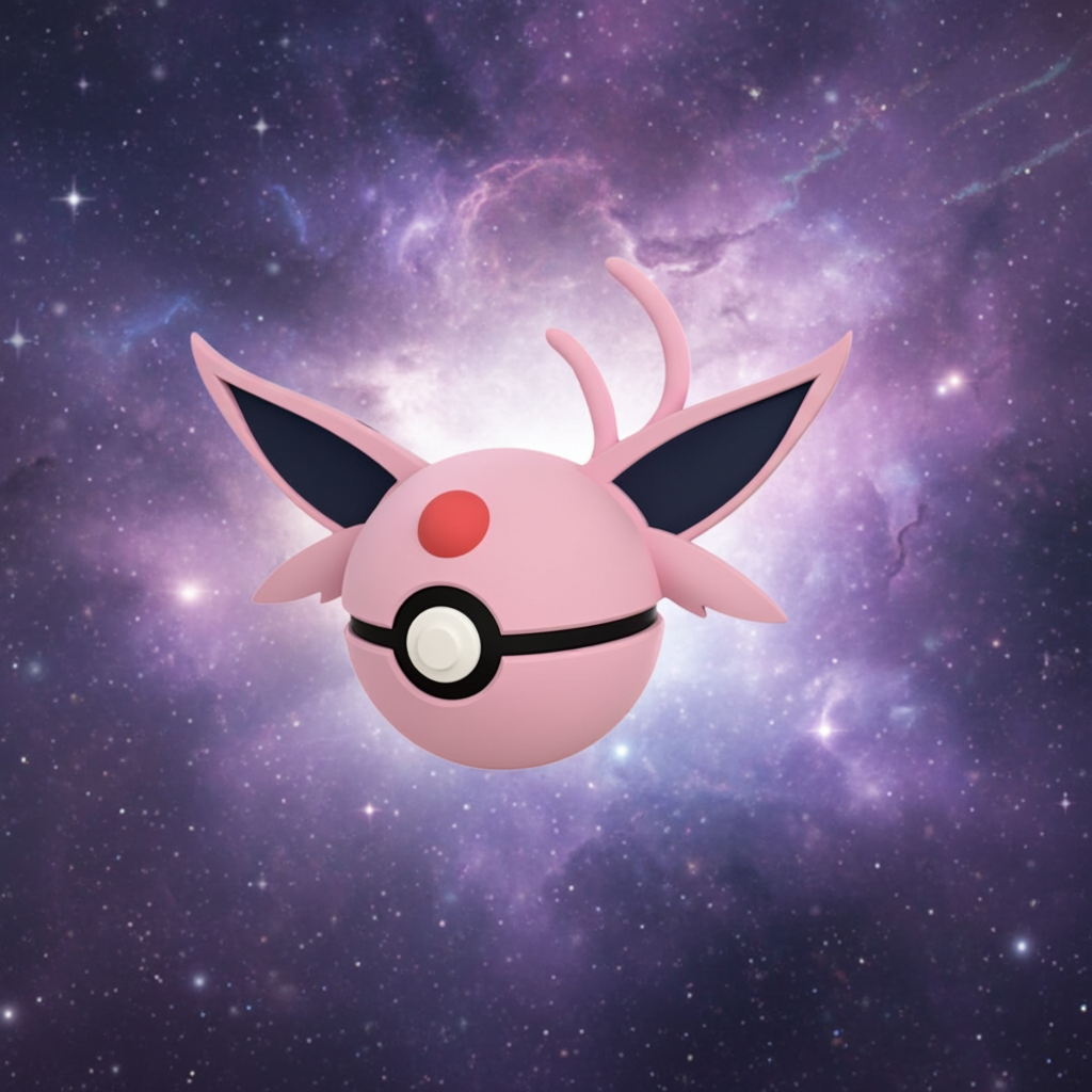 Poké Ball 3D ispirata a Espeon – Sfera decorativa da collezione (#0196)