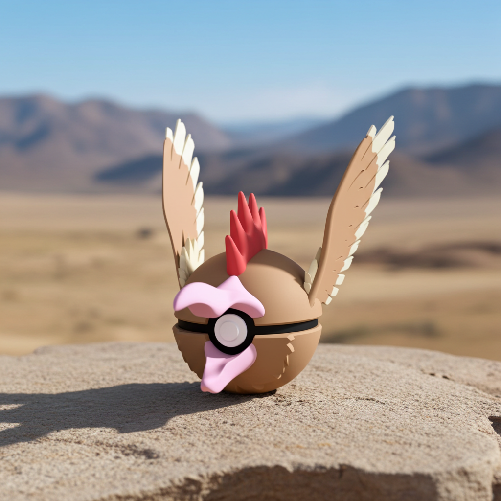 Poké Ball 3D ispirata a Fearow – Sfera decorativa da collezione (#0022)