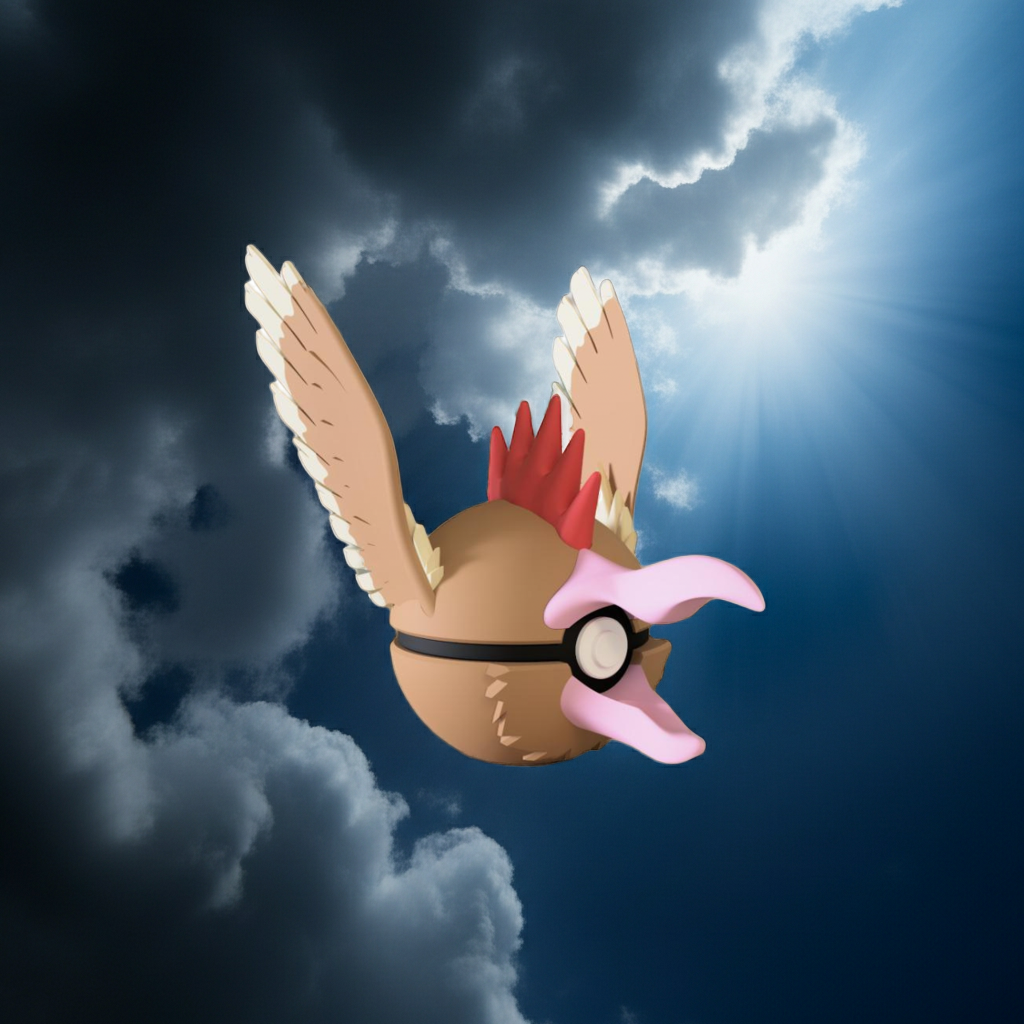 Poké Ball 3D ispirata a Fearow – Sfera decorativa da collezione (#0022)