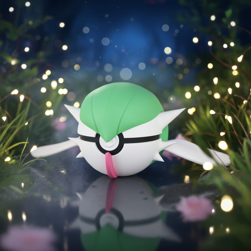 Poké Ball 3D ispirata a Gardevoir – Sfera decorativa da collezione (#0282)