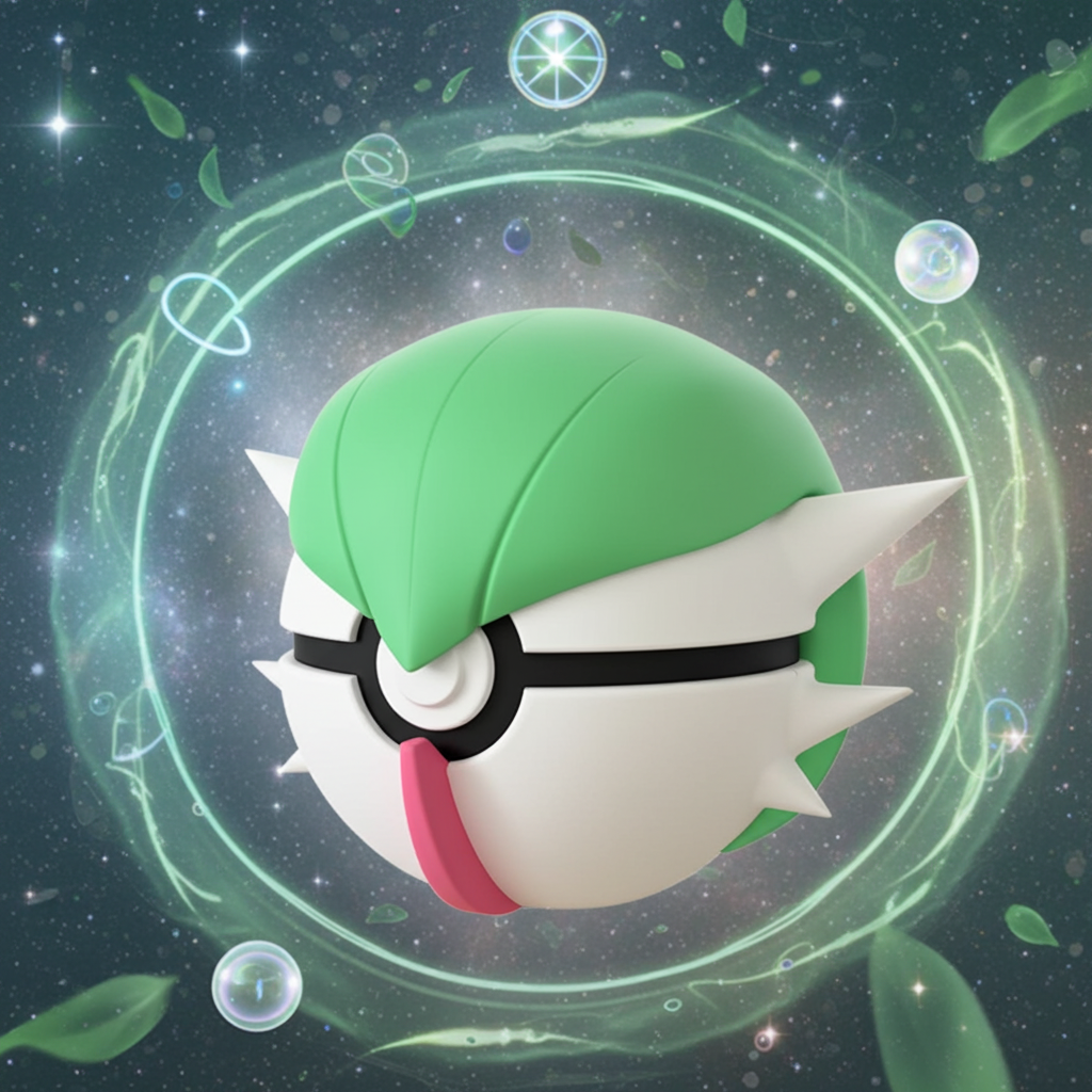 Poké Ball 3D ispirata a Gardevoir – Sfera decorativa da collezione (#0282)