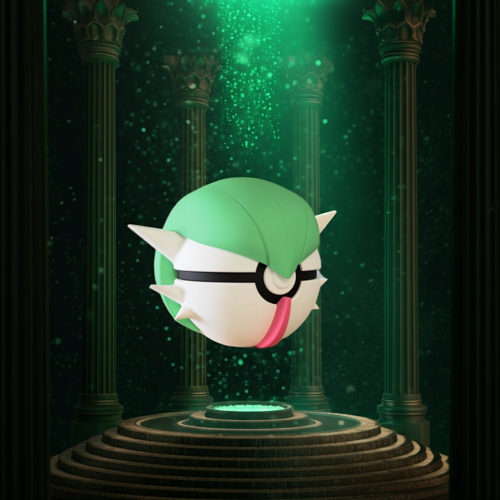 Poké Ball 3D ispirata a Gardevoir – Sfera decorativa da collezione (#0282)