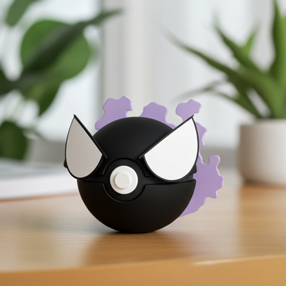 Poké Ball 3D ispirata a Gastly – Sfera decorativa da collezione (#0092)