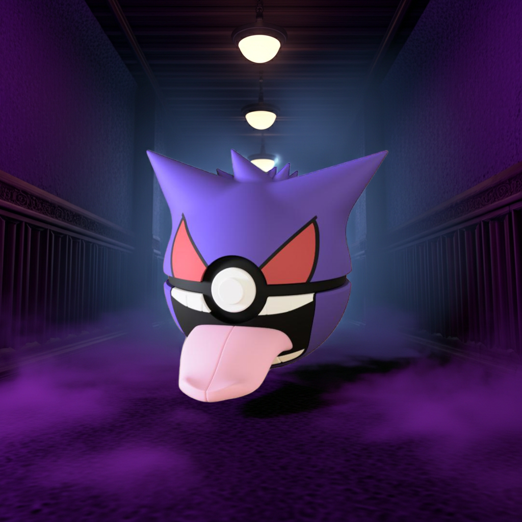 Poké Ball 3D ispirata a Gengar – Sfera decorativa da collezione (#0094)
