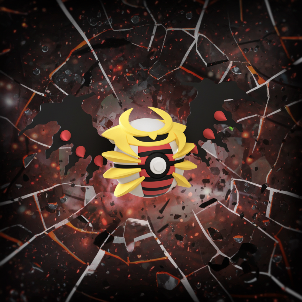 Poké Ball 3D ispirata a Giratina – Sfera decorativa da collezione (#0487)