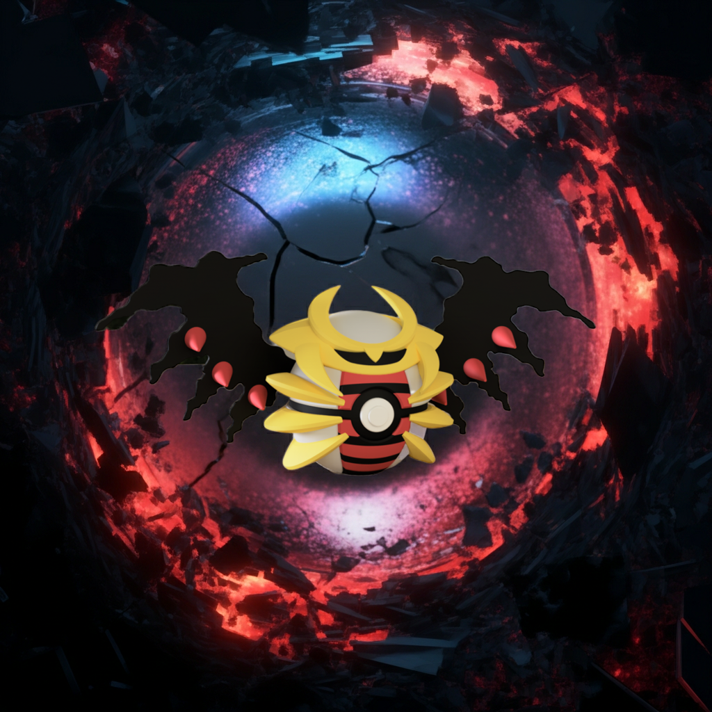 Poké Ball 3D ispirata a Giratina – Sfera decorativa da collezione (#0487)