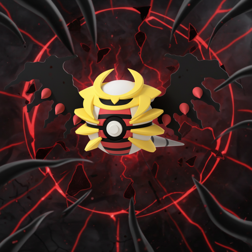 Poké Ball 3D ispirata a Giratina – Sfera decorativa da collezione (#0487)
