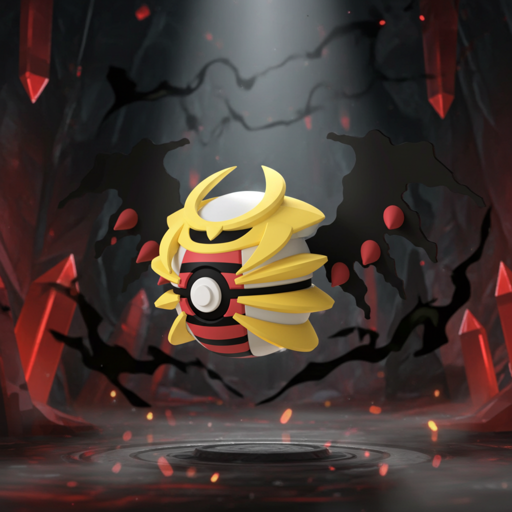 Poké Ball 3D ispirata a Giratina – Sfera decorativa da collezione (#0487)