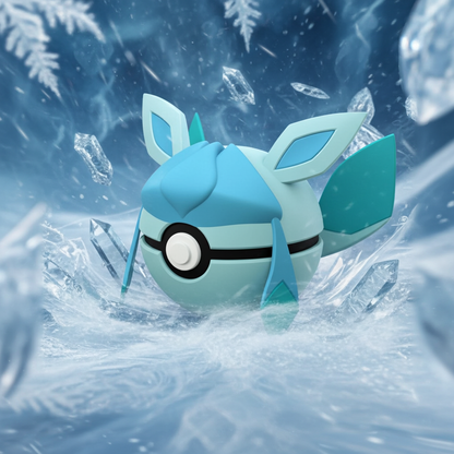 Poké Ball 3D ispirata a Glaceon – Sfera decorativa da collezione (#0471)