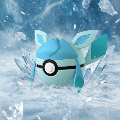 Poké Ball 3D ispirata a Glaceon – Sfera decorativa da collezione (#0471)