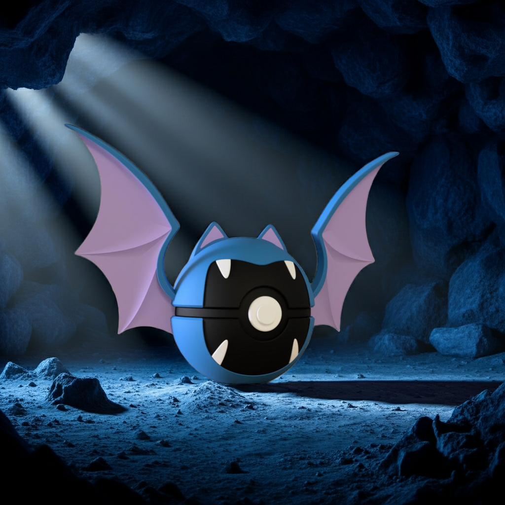 Poké Ball 3D ispirata a Golbat – Sfera decorativa da collezione (#0042)