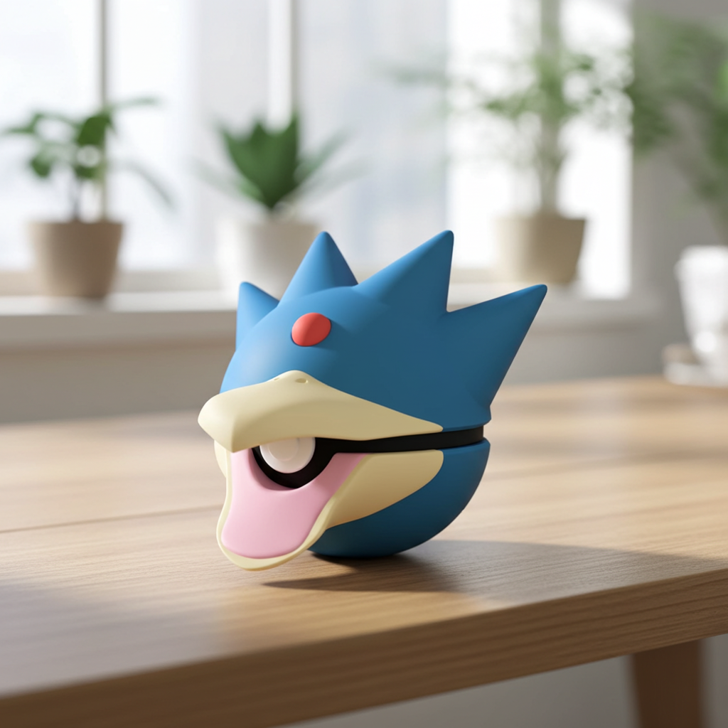 Poké Ball 3D ispirata a Golduck – Sfera decorativa da collezione (#0055)