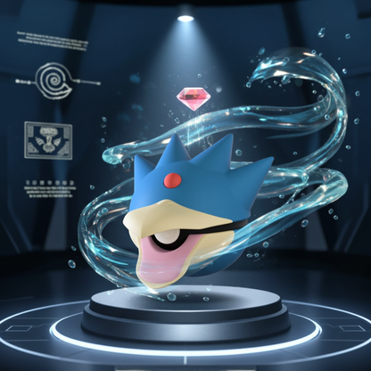 Poké Ball 3D ispirata a Golduck – Sfera decorativa da collezione (#0055)