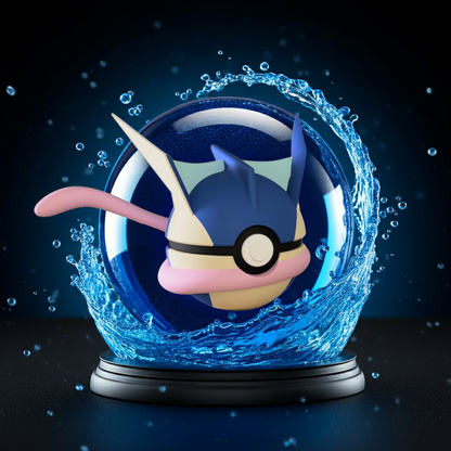 Poké Ball 3D ispirata a Greninja – Sfera decorativa da collezione (#0658)