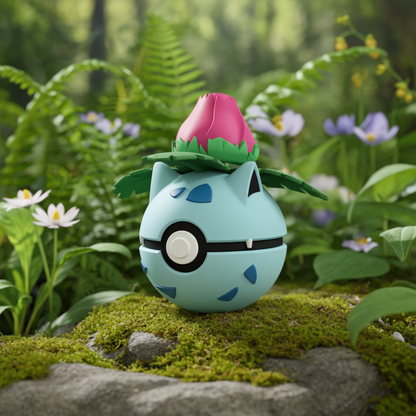 Poké Ball 3D ispirata a Ivysaur – Sfera decorativa da collezione (#0002)