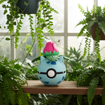 Poké Ball 3D ispirata a Ivysaur – Sfera decorativa da collezione (#0002)